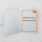 かわいい誕生日フクロウと月折りグリーティングカード カード (内部)