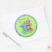 かわいい誕生日ベアー年齢1 ラウンドシール (封筒)