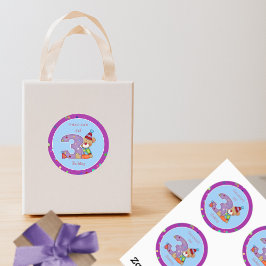 かわいい誕生日ベアー年齢3 ラウンドシール