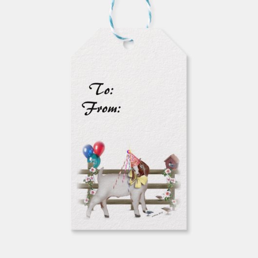 かわいい誕生日ボアヤギのキッドギフトラベル ギフトタグ (裏面)