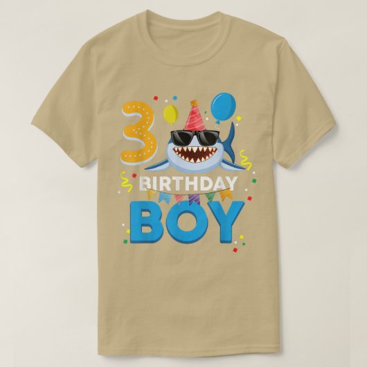 かわいい誕生日ボーイ3歳キッズ3歳バースデーボー Tシャツ (デザイン正面)