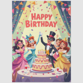 かわいい誕生日マスカレードテーマ 薄葉紙