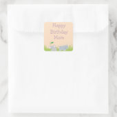 かわいい誕生日ママサファリ動物 スクエアシール (バッグ)