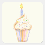 かわいい誕生日モダンシンプル スクエアシール (正面)