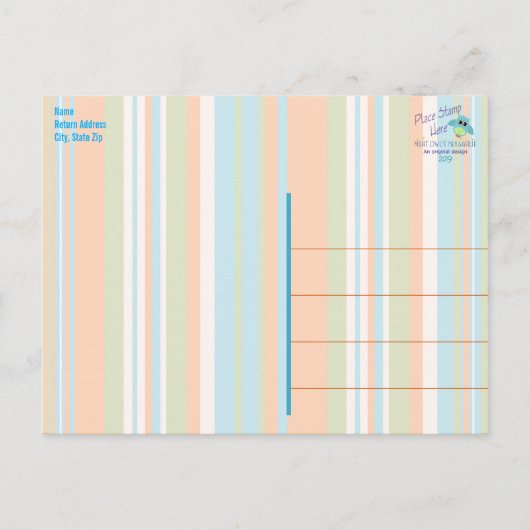 かわいい誕生日モンスターありがとうはがき ポストカード (裏面)