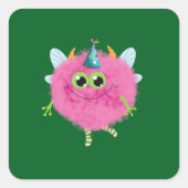 かわいい誕生日モンスター スクエアシール (正面)