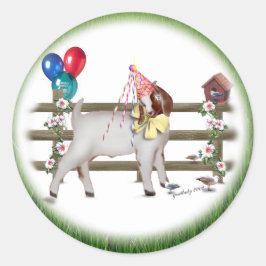 かわいい誕生日ヤギ ラウンドシール