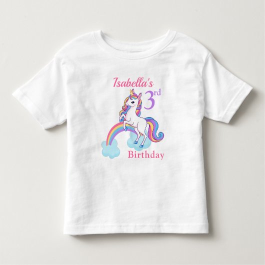 かわいい誕生日ユニコーンTシャツ トドラーTシャツ (正面)
