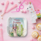 かわいい誕生日ラマ ペーパープレート (パーティー)