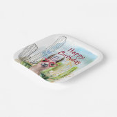 かわいい誕生日ラマ ペーパープレート (傾斜あり)