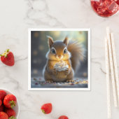 かわいい誕生日リス スタンダードカクテルナプキン (インサイチュ)