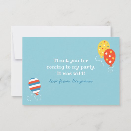 かわいい誕生日恐竜トリケラトプスカスタムブルー サンキューカード (裏面)