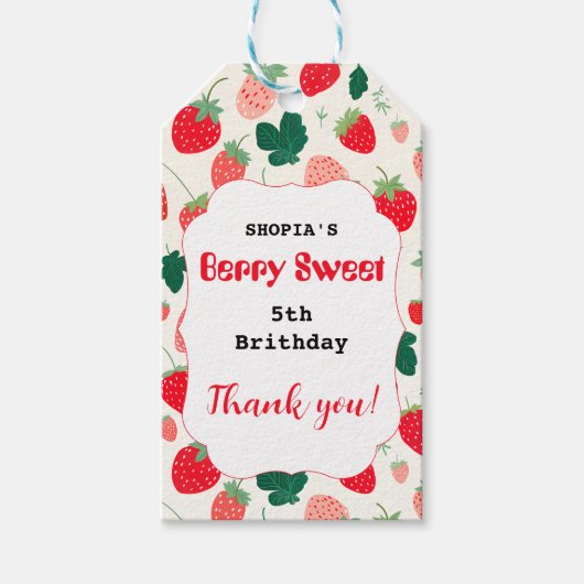 かわいい誕生日招待状 ギフトタグ (正面)