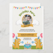 かわいい誕生日招待状 招待状 (正面/裏面)