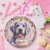 かわいい誕生日犬ケーキお祝いパーティースタイル 🎂 ペーパープレート (パーティー)