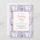 かわいい誕生日猫パターン招待状 招待状 (正面)