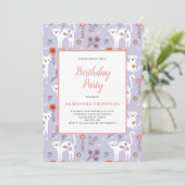 かわいい誕生日猫パターン招待状 招待状 (スタンド正面)