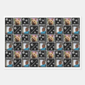 かわいい誕生日白黒3 Photo Any Age Add Name ラッピングペーパーシート (正面)