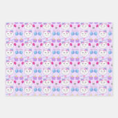 かわいい誕生日祝猫たち ラッピングペーパーシート (正面3)