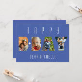 かわいい誕生日4フォトコラージュパーソナライズされた カード (正面/裏面インサイチュ)