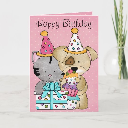 かわいい誕生日 カード (正面)