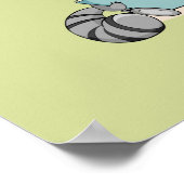 かわいい読アライグマの本ベビールーム緑のポスター ポスター (角)