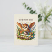 かわいい読カスタマイズ可能なフクロウ ポストカード (スタンド正面)