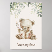 かわいい読クマの本子供部屋動物ウォールアート ポスター (正面)