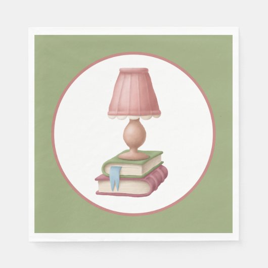 かわいい読ズブッククラブパーティー紙プレート スタンダードランチョンナプキン (正面)