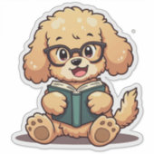 かわいい読ズプードルの著書 シール (正面)