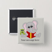 かわいい読ゾウの追加メッセージボタン 缶バッジ (正面&裏面)