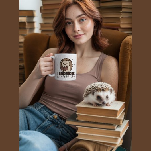 かわいい読ハリネズミの本おもしろい コーヒーマグカップ