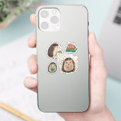 かわいい読ハリネズミの本 シール (スマートフォン)