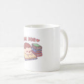 かわいい読ハリネズミの本、本ホッグおもしろい コーヒーマグカップ (正面右)
