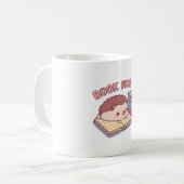 かわいい読ハリネズミの本、本ホッグおもしろい コーヒーマグカップ (正面左)