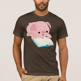 かわいい読マンガの子豚Tシャツ Tシャツ