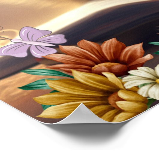 かわいい読ライオンの本アート子供部屋 ポスター (角)