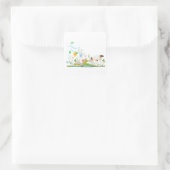 かわいい読子猫は本だ。 スクエアシール (バッグ)