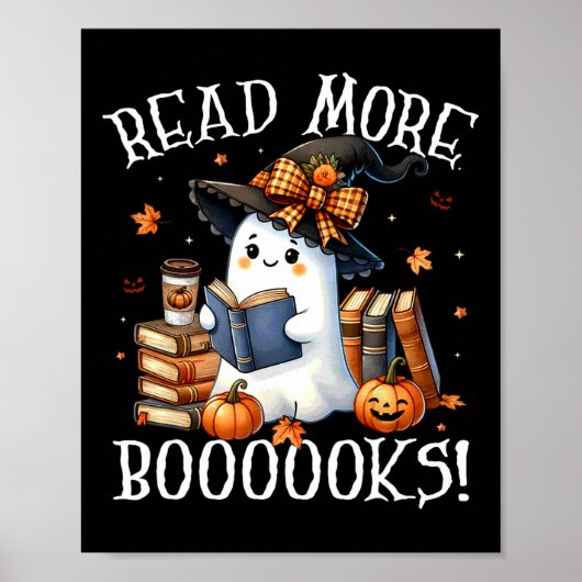 かわいい読幽霊の本好きハロウィン読もっとへ ポスター (正面)