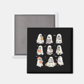 かわいい読幽霊の本好きハロウィーンおもしろいGho マグネット (正面/裏面)