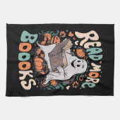 かわいい読幽霊もっと本先生ハロウィーン キッチンタオル (横)