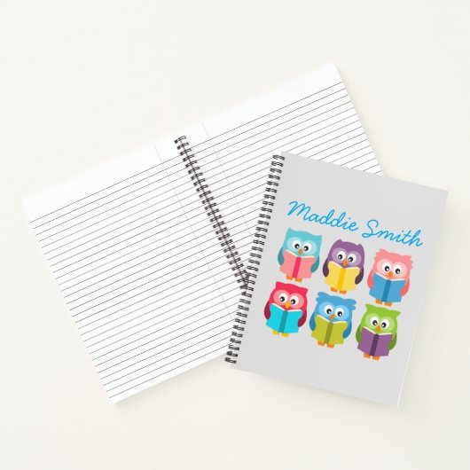 かわいい読書のフクロウ ノートブック (内部)