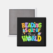 かわいい読書はこの世のものとは思えない宇宙の本 マグネット (正面/裏面)