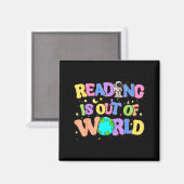 かわいい読書は宇宙の果てしなく広い空間に関する本, マグネット (正面/裏面)