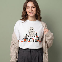 かわいい読書ゴースト ハロウィン Tシャツ