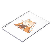 かわいい読書猫のデザイン ノートブック (左側)