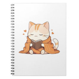 かわいい読書猫のデザイン ノートブック