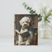 かわいい読犬は本だ ポストカード (スタンド正面)