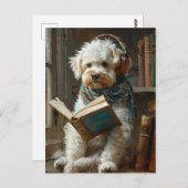 かわいい読犬は本だ ポストカード (正面/裏面)