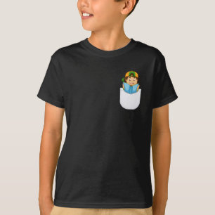 かわいい読男の子のIベクターポケットデザインTシャツ Tシャツ